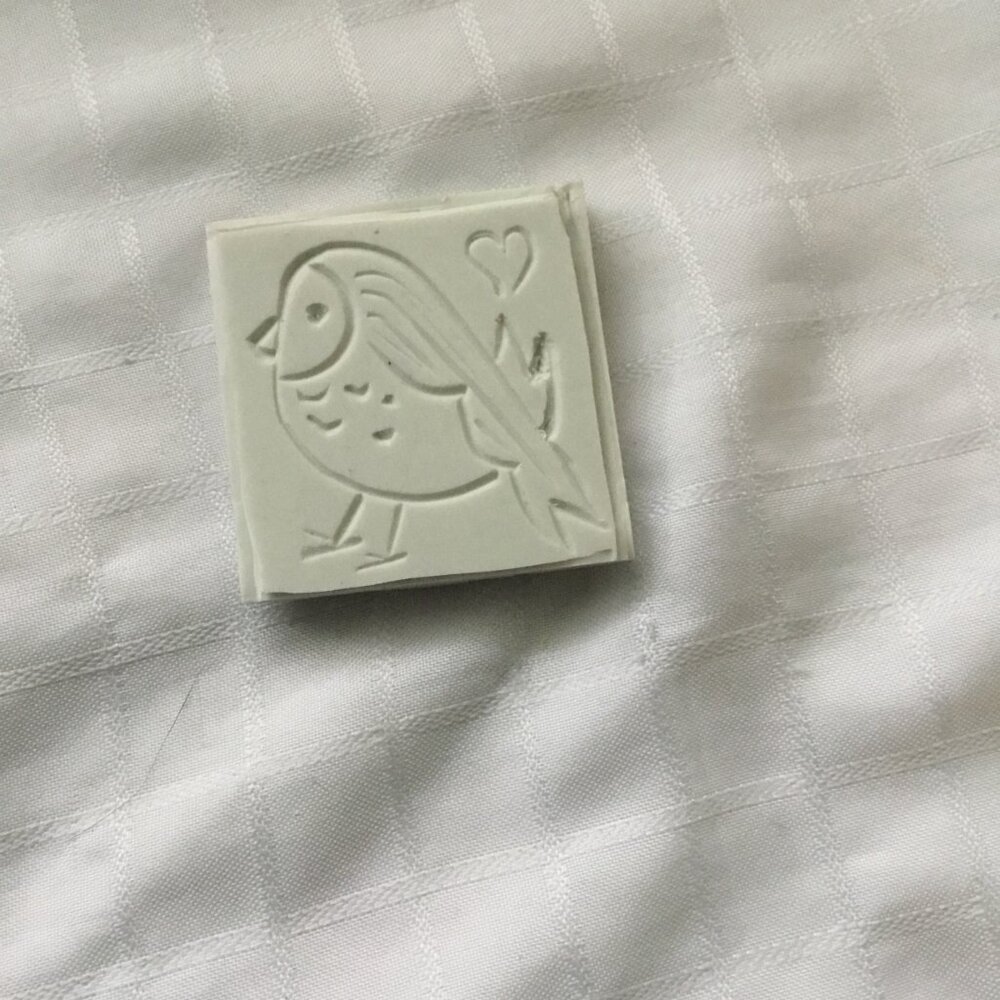 Two sides hand made rubber stamp